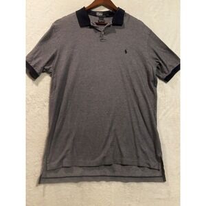 Polo Ralph Lauren Mens Large Pima Cotton Polo Shirt Large Navy white